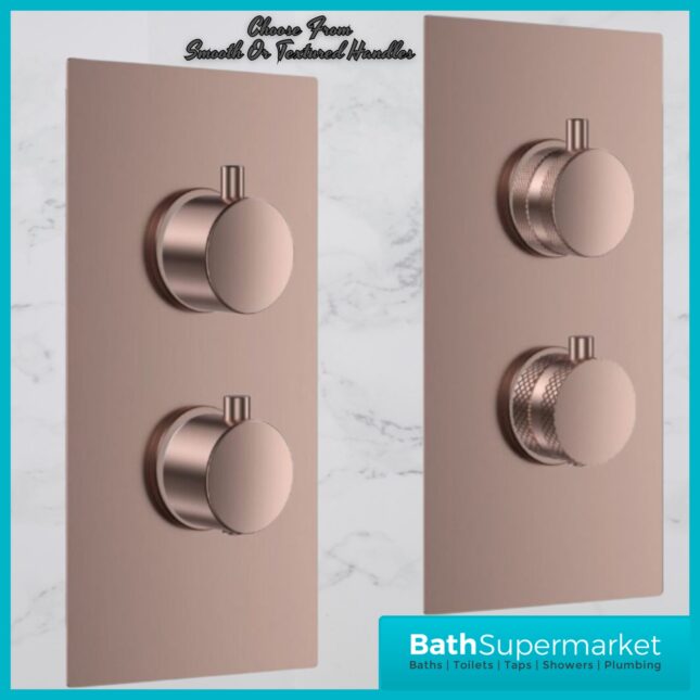 Sognare Core Concealed 2 Outlet Shower Valve With Gunmetal Brushed Bronze Or Nickel Plate & Handles