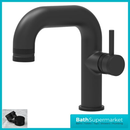 Sognare Core Matte Black Side Lever Mono Basin Mixer Tap