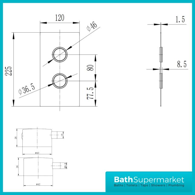 Sognare Core Concealed 1 Outlet Shower Valve With Gunmetal Brushed Bronze Or Nickel Plate & Handles