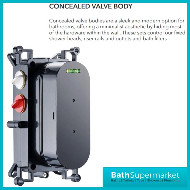 Sognare Core Concealed 1 Outlet Shower Valve With Gunmetal Brushed Bronze Or Nickel Plate & Handles