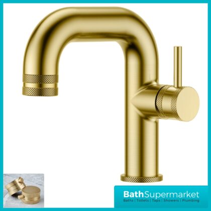 Sognare Core Brushed Brass Side Lever Mono Basin Mixer Tap