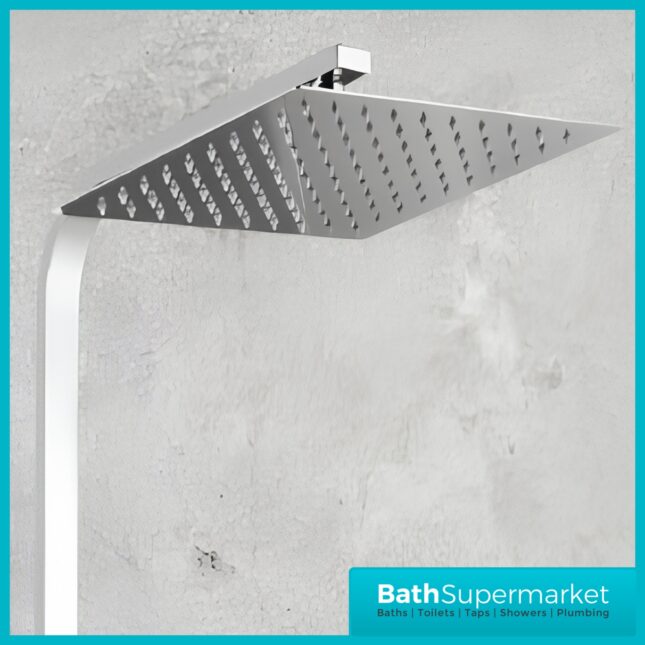 Sognare Helier Chrome Square Cool Touch Exposed Valve Rigid Riser Shower