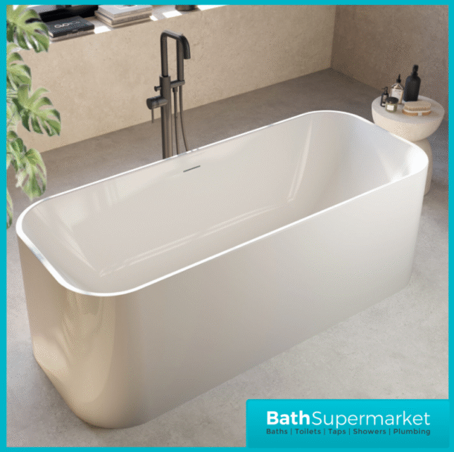 Sognare Choices Gloss White Rectangle Modern Free Standing Bath 1700mm Length