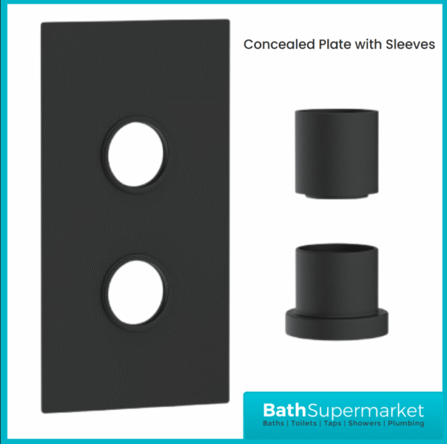 Sognare Core Concealed 2 Outlet Shower Valve With Chrome, Black Or Brushed Brass Plate & Handles