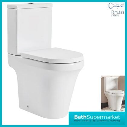 Tavistock Aerial Comfort Height Close Coupled WC Toilet Pan With Soft Close Seat