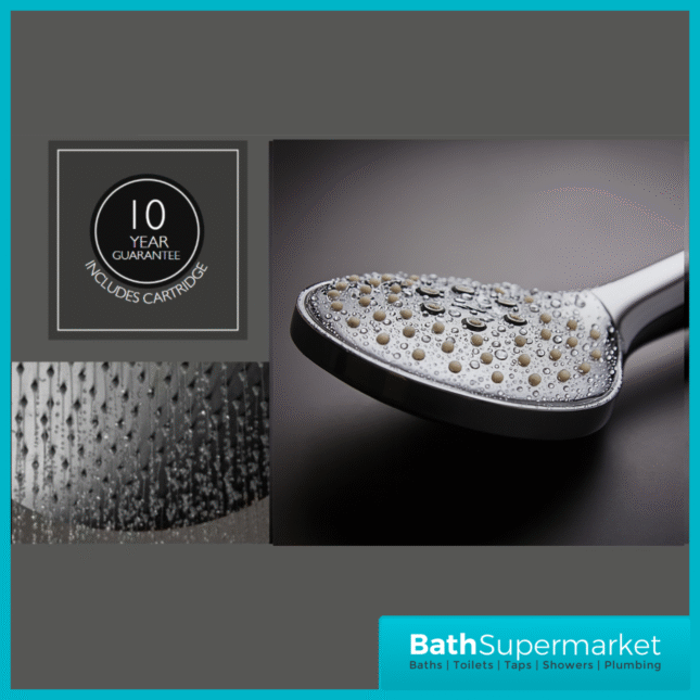 Tavistock Merit Chrome Cool Touch Exposed Thermostatic Valve Push Bar Shower System