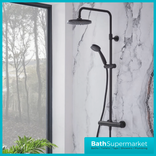 Tavistock Merit Black Dual Function Exposed Thermostatic Bar Valve Shower System