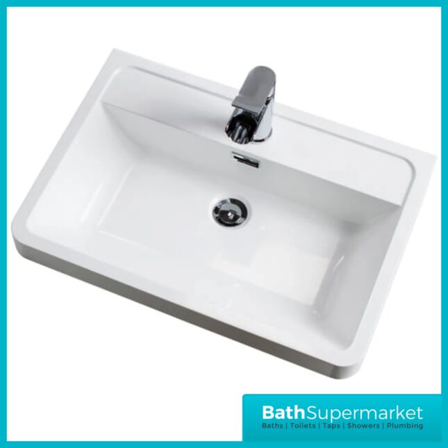 Modern Sonoma Oak Fluted Wall Hung Handless Drawer Bathroom Vanity Basin Unit 600mm