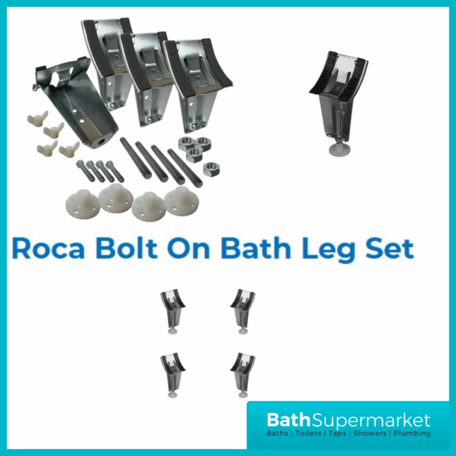 Roca Carla Gloss White Anti-Slip 2 Pre-Drilled Tap Hole Steel Bath 1700 x 700mm With Legs Set & Grips