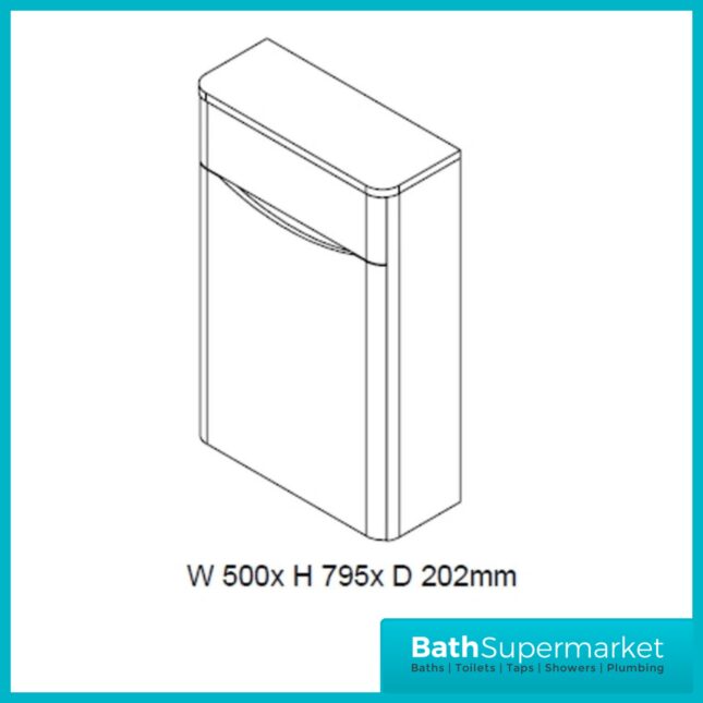 Modern Sonoma Oak Fluted Back To Wall WC Toilet Unit 500mm