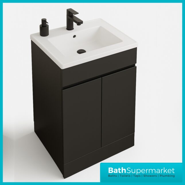 Empire Matt Anthracite Floorstanding Bathroom Vanity Basin Unit 500mm