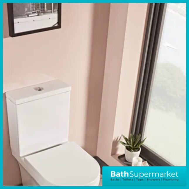 Tavistock Aerial Comfort Height Close Coupled WC Toilet Pan With Soft Close Seat