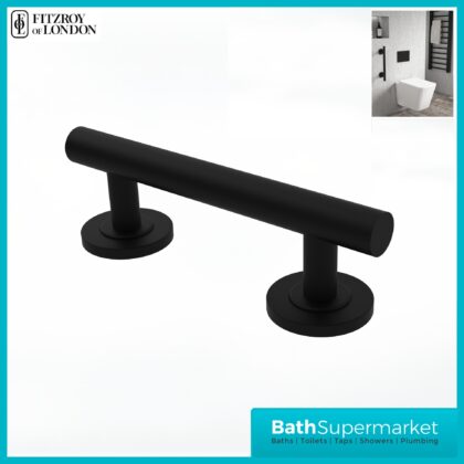 Fitzroy Of London Nymas Style Matt Black Luxury Straight Mobility Grab Rail Bar 300mm Wide