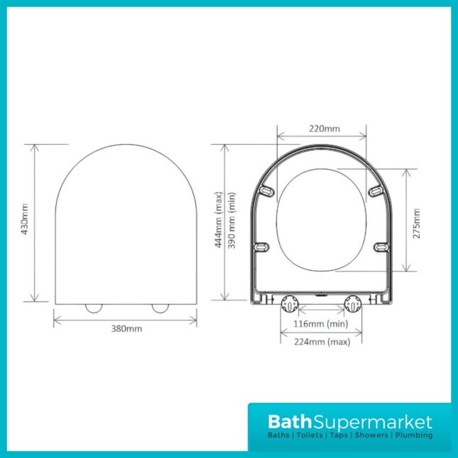Tavistock Aerial Comfort Height Close Coupled WC Toilet Pan With Soft Close Seat
