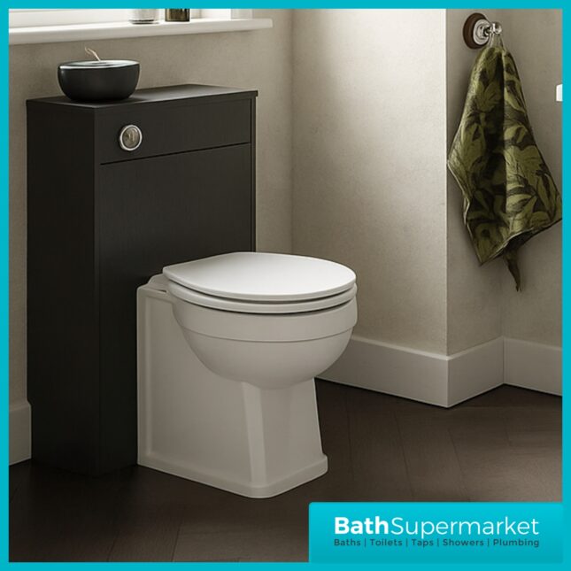 Hudson Reed Richmond Traditional White Comfort Height Back To Wall Toilet Pan With Soft Close Seat