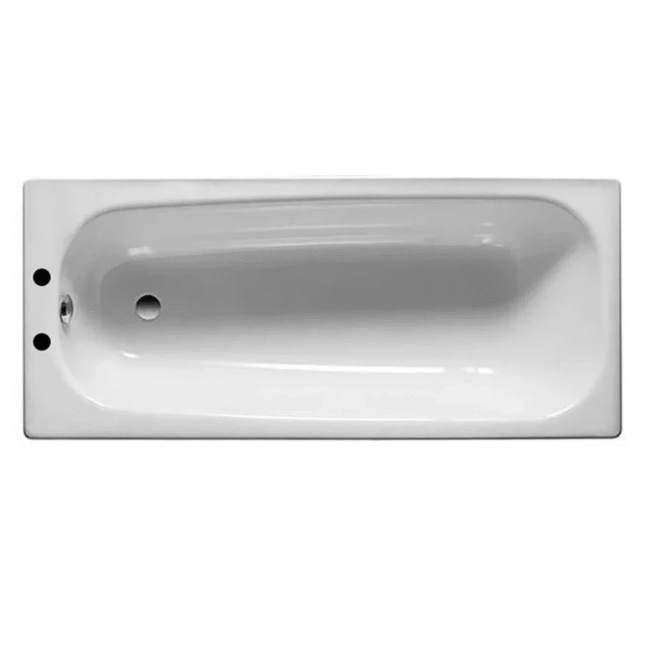 Roca Contesa Gloss White 2 Pre-Drilled Tap Hole Steel Bath 1700 x 700mm With Legs Set