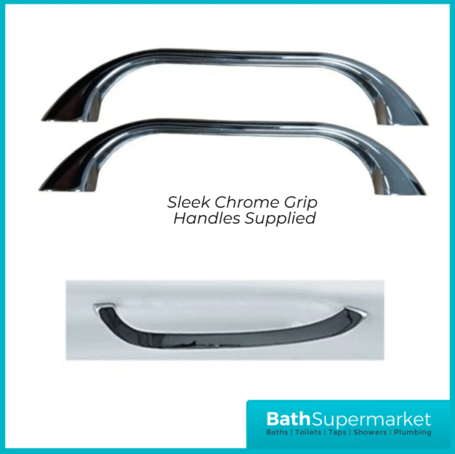 Roca Carla Gloss White Anti-Slip 2 Pre-Drilled Tap Hole Steel Bath 1700 x 700mm With Legs Set & Grips
