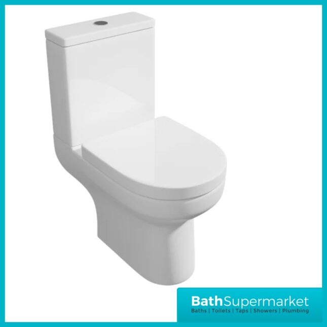 Kartell Bijoux 4 Piece Bathroom Suite – Rimless WC Toilet With Soft Close Seat, 550mm Basin & Full Pedestal