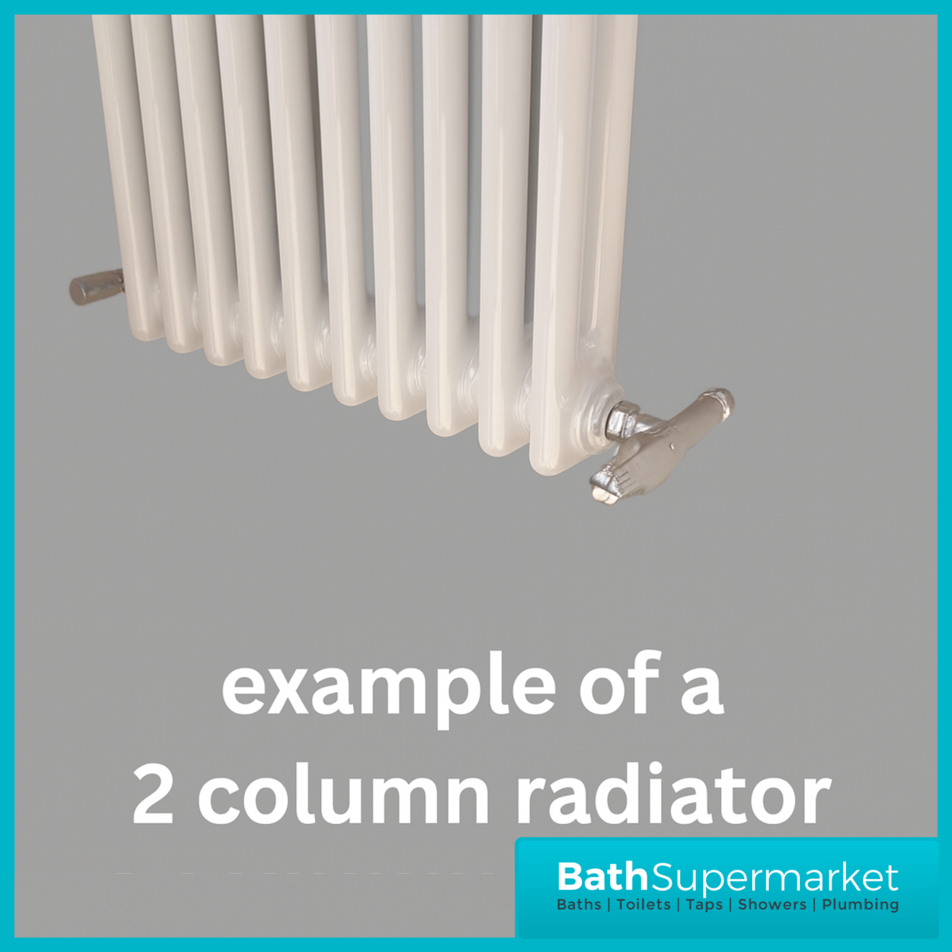 HEATWICK Heritage White Vertical Column 2 Radiator - 1800mm High - 245mm, 335mm & 425mm Widths