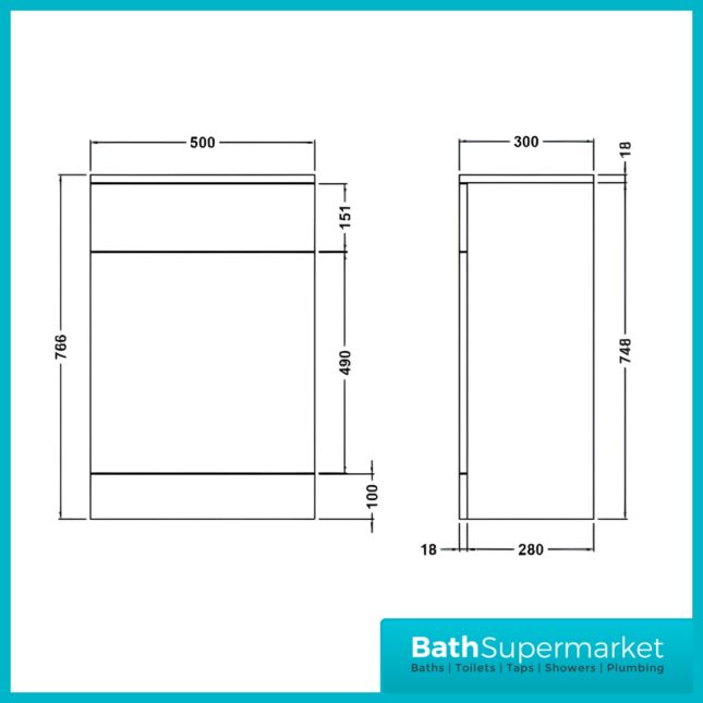 550mm Gloss Grey Vanity Unit & Basin + 500mm WC Toilet Unit Set Bathroom