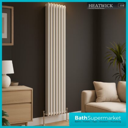 HEATWICK Heritage White Vertical 3 Column Radiator – 1800mm High – 245mm, 335mm & 425mm Widths