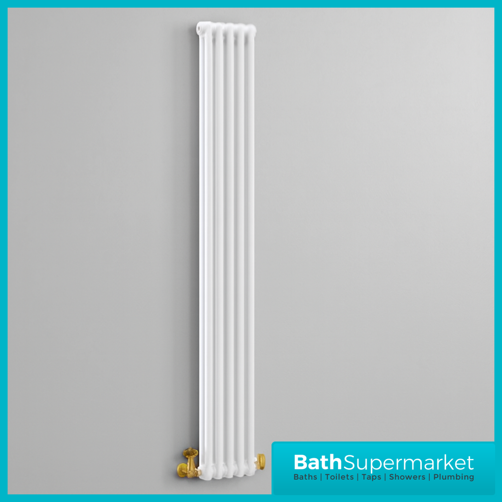 HEATWICK Heritage White Vertical Column 2 Radiator - 1800mm High - 245mm, 335mm & 425mm Widths