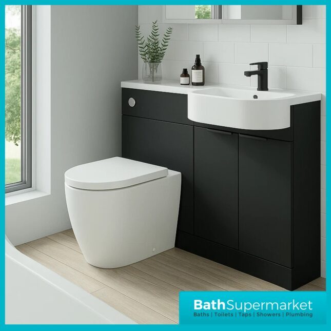 Modern P Series Matt Black Combination P Shape LH /RH Furniture Pack – 1000mm