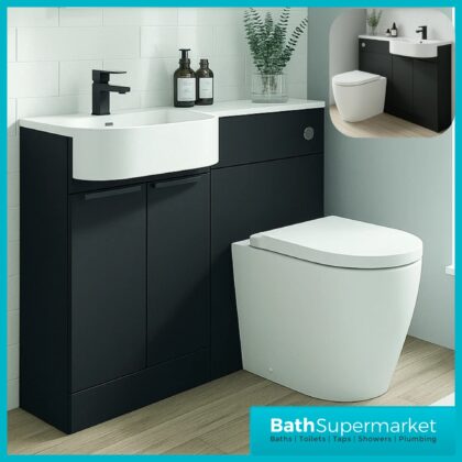 Modern P Series Matt Black Combination P Shape LH /RH Furniture Pack – 1000mm