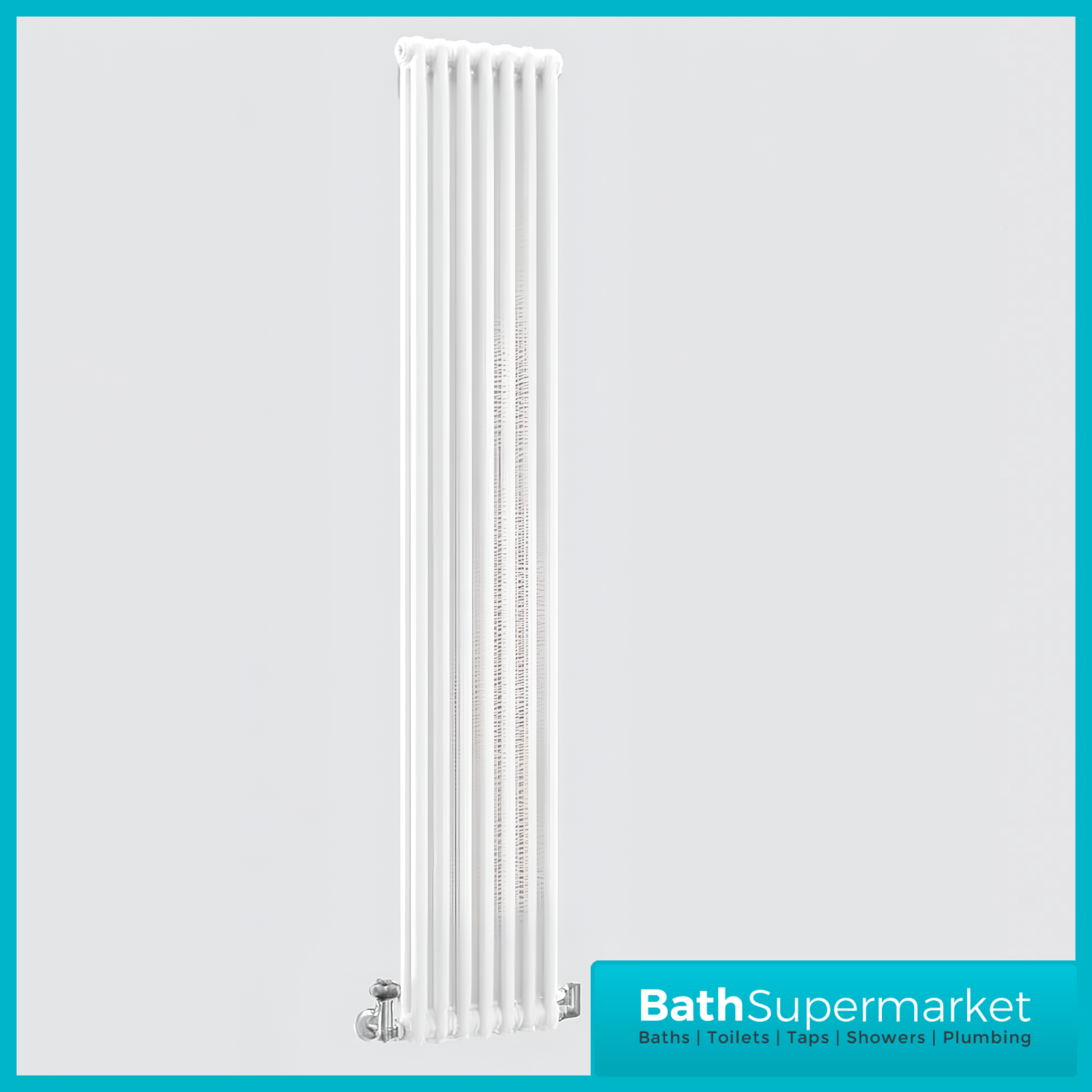 HEATWICK Heritage White Vertical Column 2 Radiator - 1800mm High - 245mm, 335mm & 425mm Widths