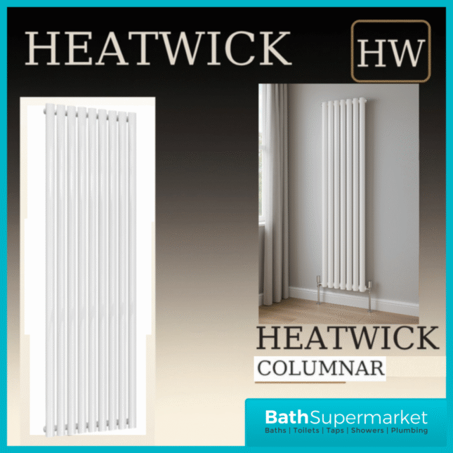 HEATWICK Columnar White Double Vertical Radiator – 1800mm High – 420mm, 540mm & 600mm Widths