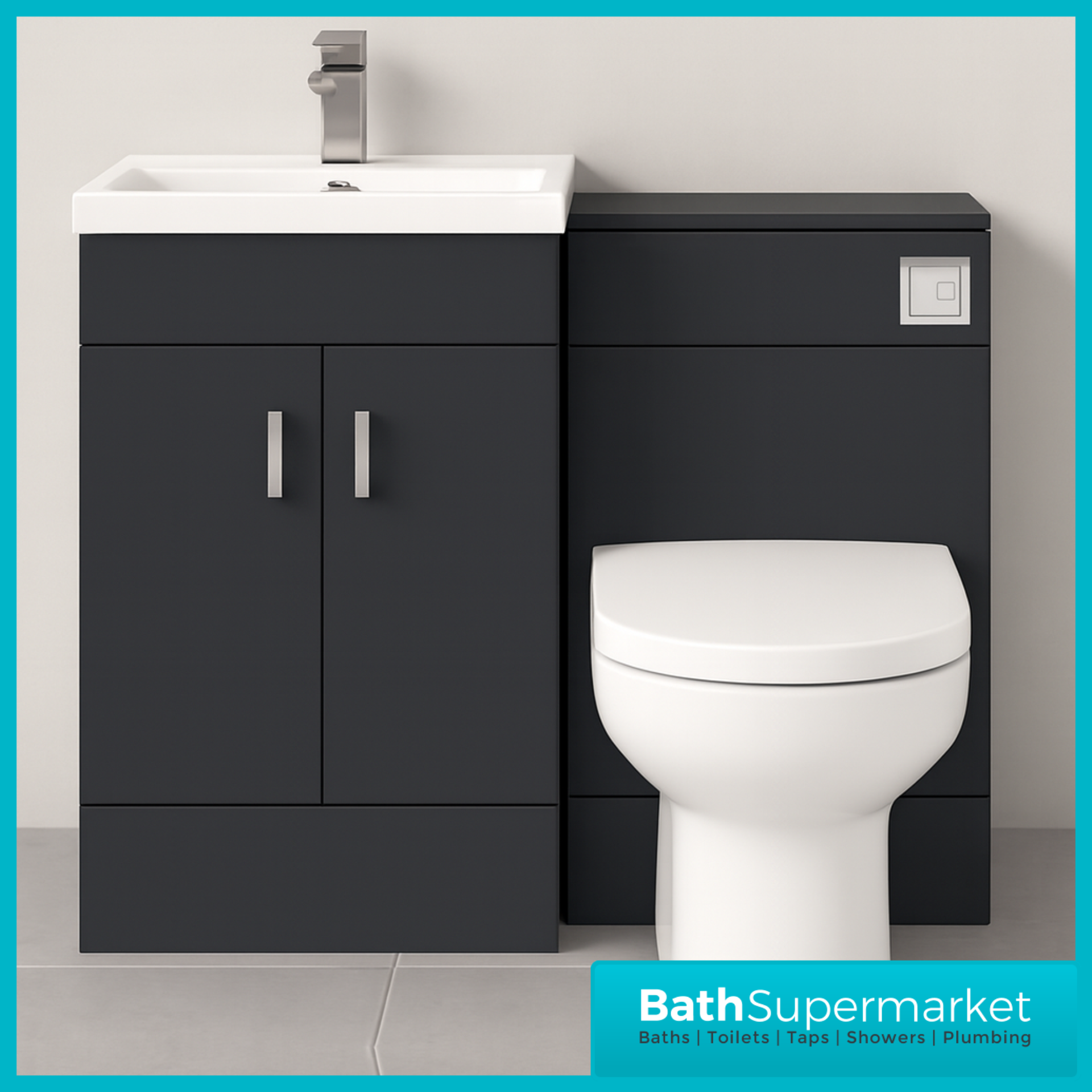 Eden 500mm Floorstanding Vanity Unit With Basin & Matching 500mm WC Toilet Unit Set