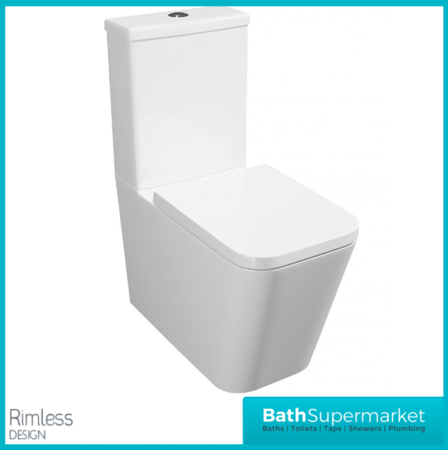 Kartell Genoa 4 Piece Bathroom Suite – Rimless WC Toilet With Soft Close Seat, 550mm Basin & Full Pedestal