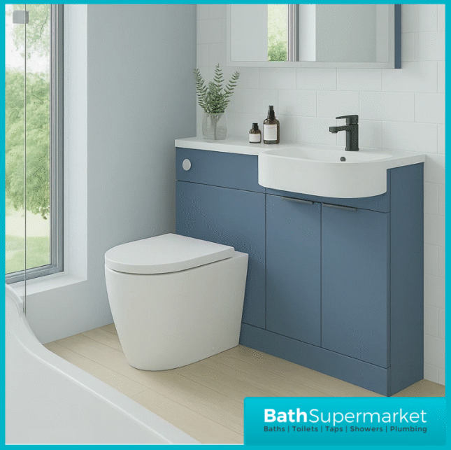Modern P Series Satin Blue Combination P Shape LH /RH Furniture Pack – 1000mm