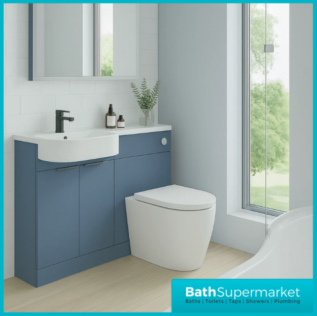 Modern P Series Satin Blue Combination P Shape LH /RH Furniture Pack – 1000mm