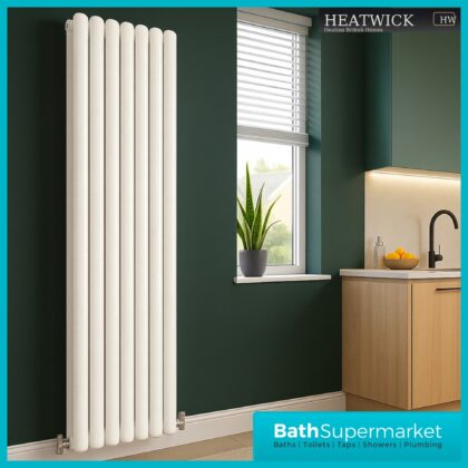 HEATWICK Columnar White Double Vertical Radiator – 1800mm High – 420mm, 540mm & 600mm Widths
