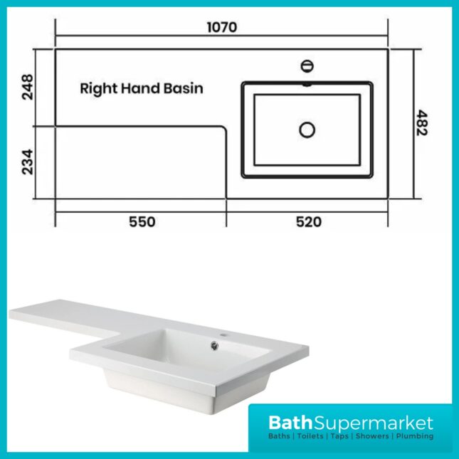 Modern L Series Matt Black Combination L Shape LH /RH Furniture Pack – 1070mm