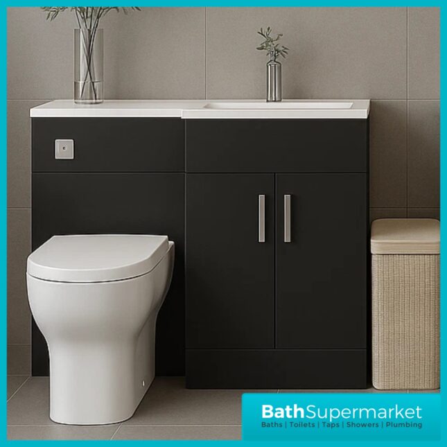 Modern L Series Matt Black Combination L Shape LH /RH Furniture Pack – 1070mm