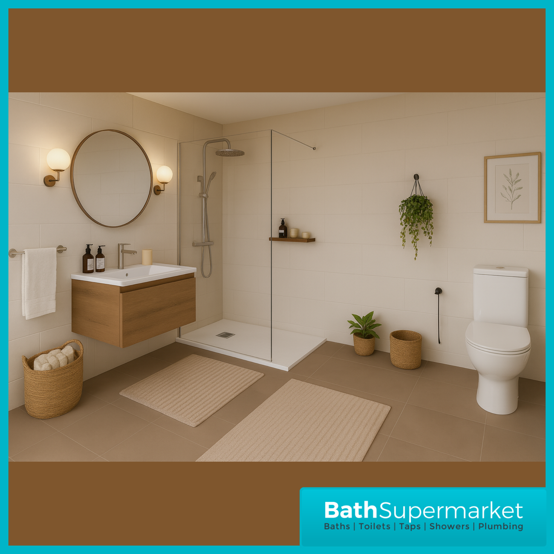 Ocean White Slate Effect Stone Resin Shower Tray Slim 30mm Low Profile – Various Sizes