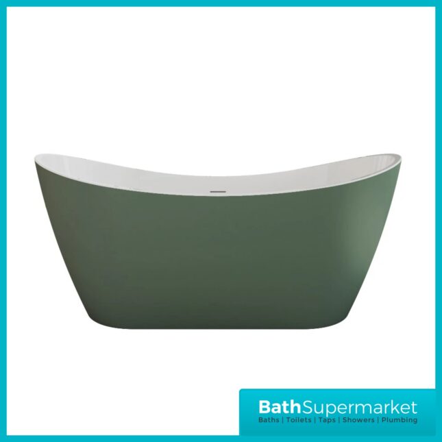 Bainlo Sage Green Designer Freestanding Double Ended Slipper Bath 1650mm x 740mm