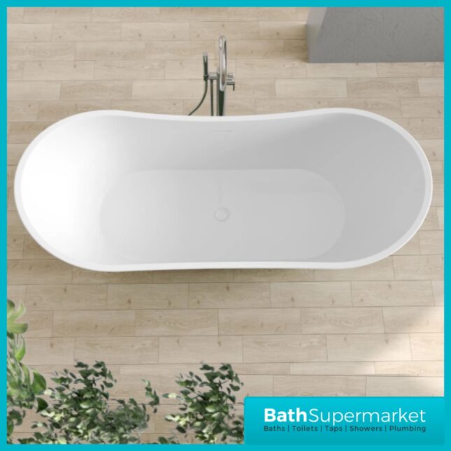 Bainlo Sage Green Designer Freestanding Double Ended Slipper Bath 1650mm x 740mm