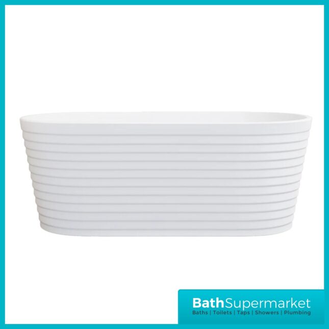 Bainlo Rosa Textured White Designer Freestanding Double Ended Bath 1500mm x 740mm