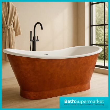 Bainlo Ezra Copper Effect Designer Freestanding Double Ended Bath 1690mm x 800mm