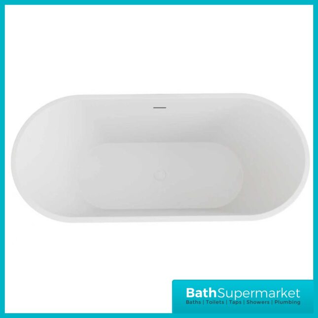 Bainlo Rosa Textured White Designer Freestanding Double Ended Bath 1500mm x 740mm
