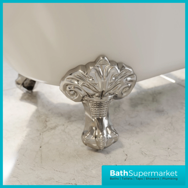 Bainlo Alexander Traditional White Freestanding Slipper Bath With Roll Top Legs 1700mm