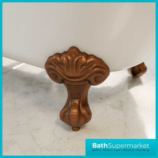 Bainlo Alexander Traditional White Freestanding Slipper Bath With Roll Top Legs 1700mm