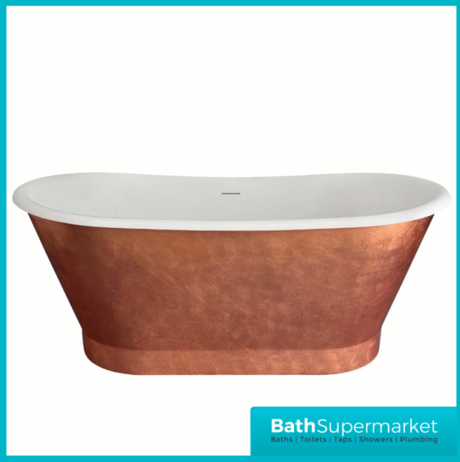 Bainlo Ezra Copper Effect Designer Freestanding Double Ended Bath 1690mm x 800mm
