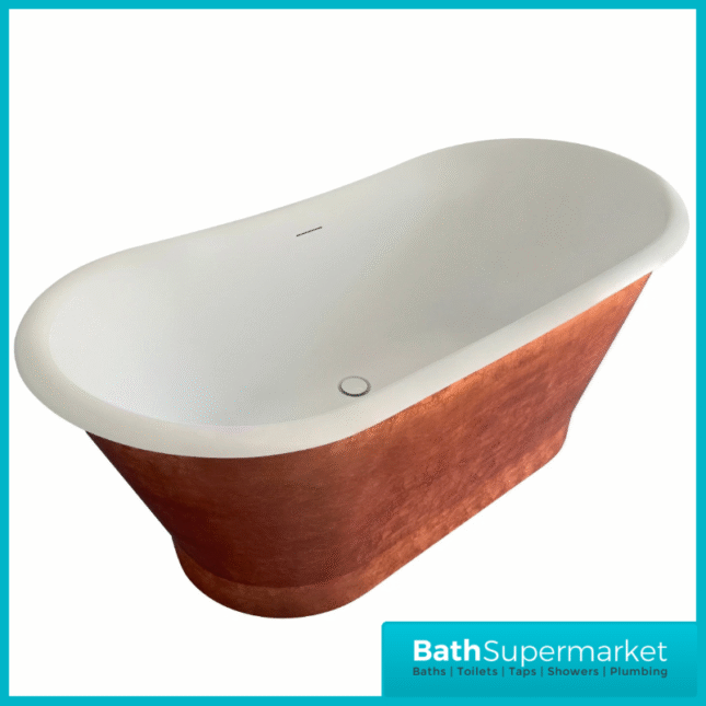 Bainlo Ezra Copper Effect Designer Freestanding Double Ended Bath 1690mm x 800mm